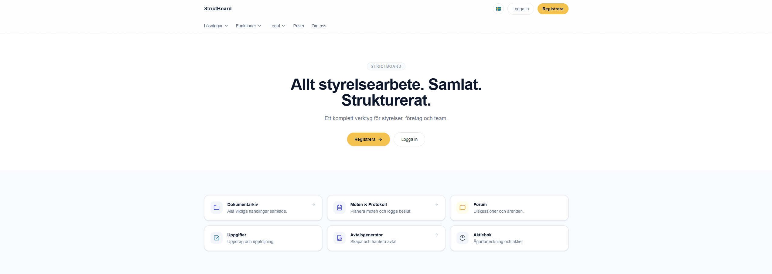 Skärmdump av Strictboard